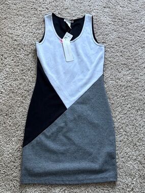 Monochrome Geometric Mini Dress